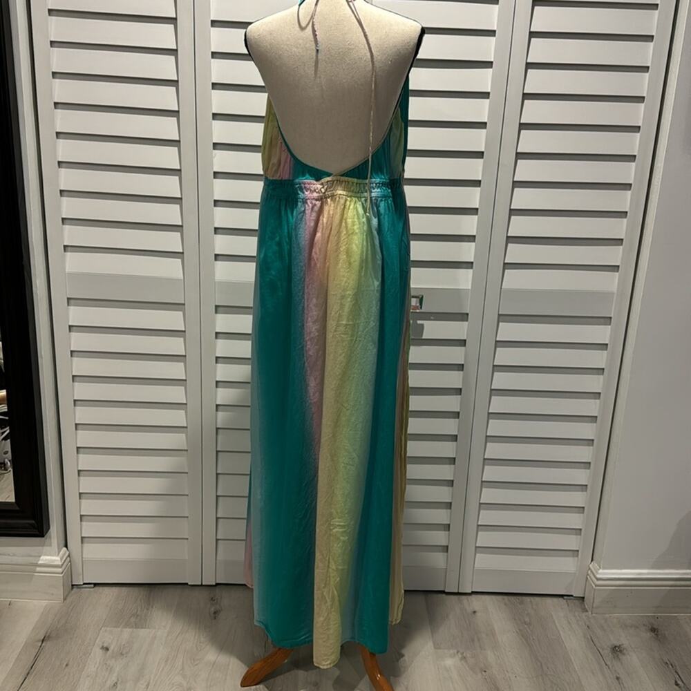 ASOS Halter Neck Colorful Beach Swim Dress with side Slits. - Picture 5 of 12